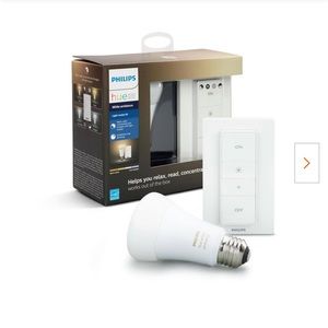 Hue White Lighting Recipe Kit - A19 LED Bulb and Remote Dimmer Switch
